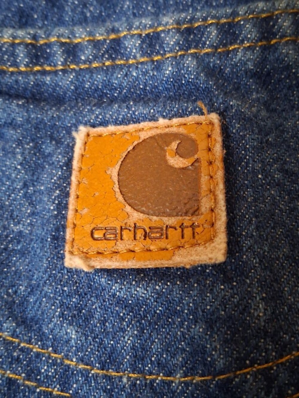 Carhartt Jeans Men 44x32 Workwear Work Pants Blue Jean Denim B17 DST - Picture 3 of 16